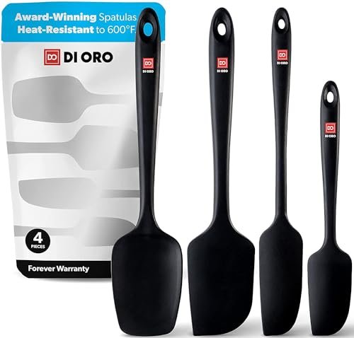 DI ORO Silicone Spatula Set - Rubber Heat-Resistant Kitchen...