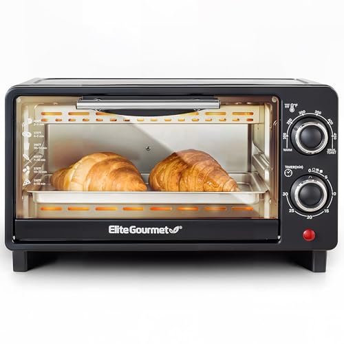 Elite Gourmet ETO490 9L/4 Slice Countertop Toaster Oven...