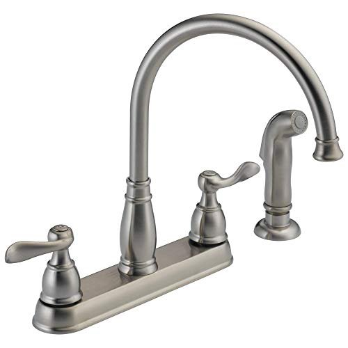 Delta Windemere Brushed Nickel Kitchen Faucet with Side...