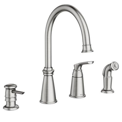 Moen 87044SRS One-Handle High Arc Kitchen Faucet, Spot...