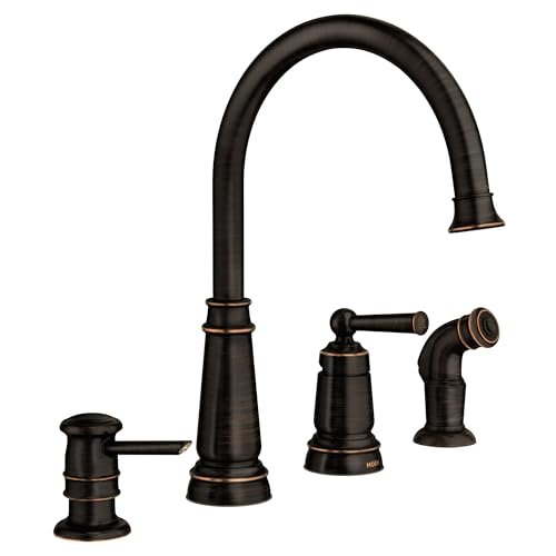 Moen Mediterranean Bronze One-Handle High Arc Widespread...