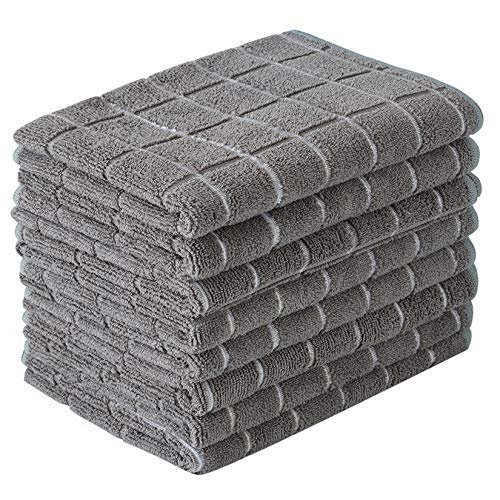 Microfiber Dish Towels - Soft, Super Absorbent Gray 8 Pack