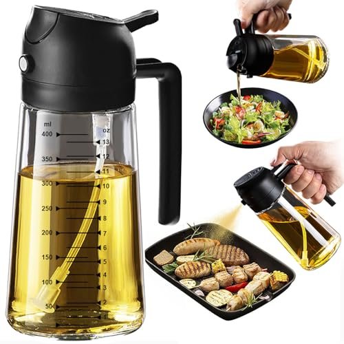 TrendPlain 16oz/470ml Glass Olive Oil Sprayer for Cooking