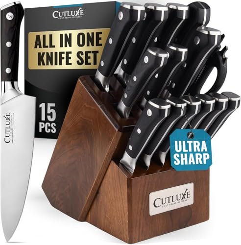 Cutluxe 15-Piece Knife Set – High Carbon German Steel