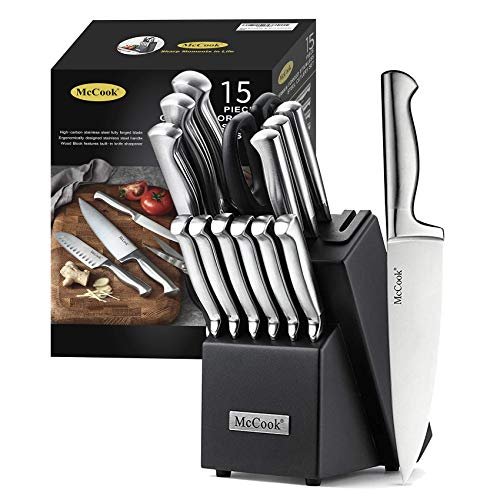 McCook® Knife Sets, German Stainless Steel Knife Block with...