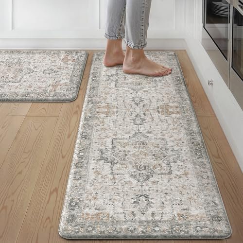 GENIMO Kitchen Mats for Floor 2PCs, Washable Cushioned...