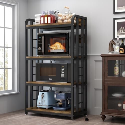 SIREDEEP Bakers Rack with Power Outlet ，4-Tier Kitchen...