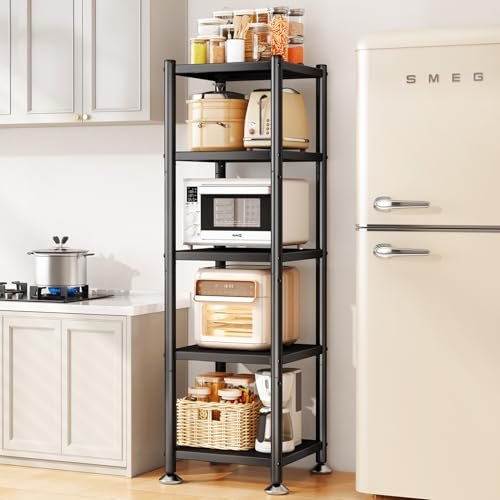 PXRACK 5-Tier Kitchen Storage Shelves, Adjustable Metal...