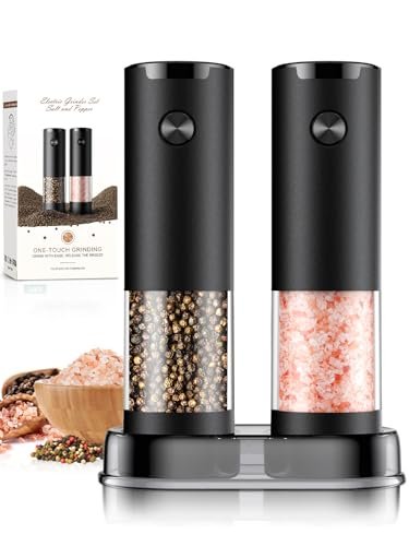 Electric Salt and Pepper Grinder Set Automatic Battery...