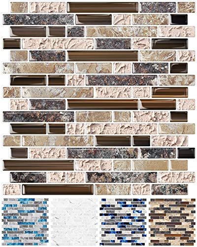 STICKGOO 10-Sheet Peel and Stick Wall Tile, Sandstone...