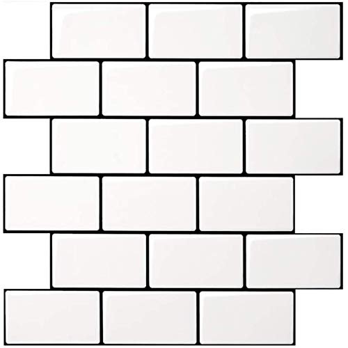 Art3d Peel and Stick Backsplash for Kitchen White Subway...
