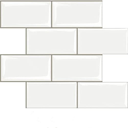 STICKGOO 10-Sheet Peel and Stick Subway Tile, Thicker White...