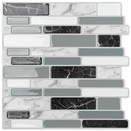Art3d 10-Sheet Peel and Stick Kitchen Backsplash Marble...