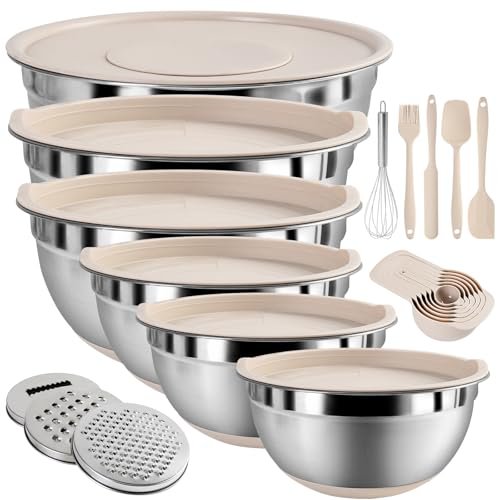 Mixing Bowls with Airtight Lids Set, 20 PCS Stainless Steel