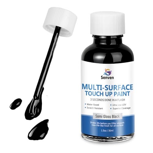 Black Touch Up Paint Semi-Gloss Black Multi Surface Acrylic...