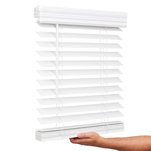 Lotus & Windoware Cordless, 2 Inch Faux Wood Blind, White