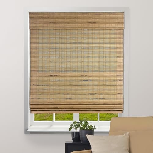 ARLO BLINDS Sheer Bamboo Roman Shades with Valance,...