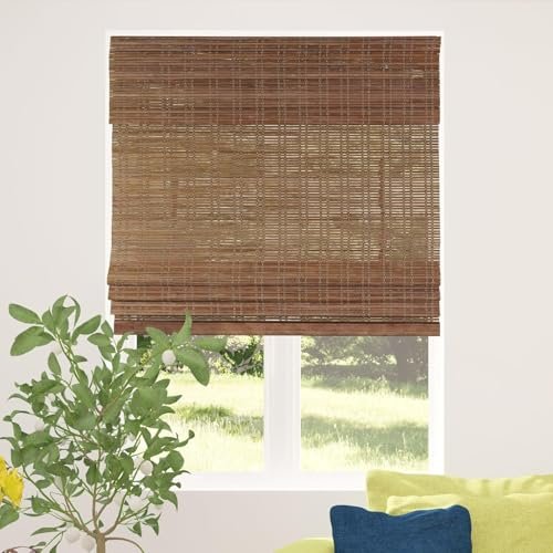 CALYX INTERIORS Cordless Bamboo Roman Shade Blind, Ceylon...
