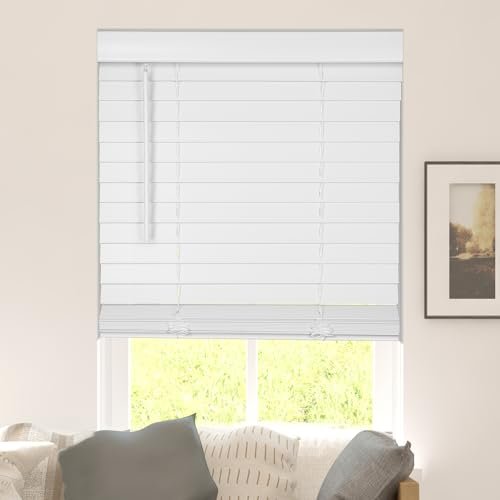 Calyx INTERIORS Faux Wood Blinds with Classic Valance,...