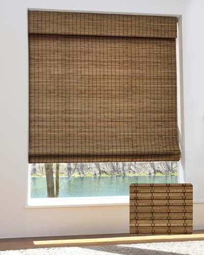 UNISHADES Cordless Bamboo Roman Shades for Windows,...