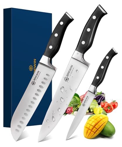 Brewin Professional Kitchen Knives, 3PC Chef Knife Set...