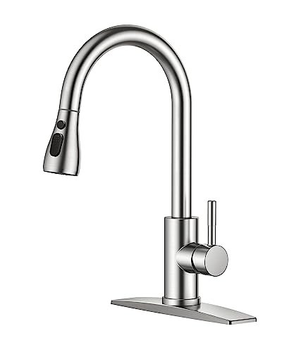 FORIOUS Kitchen Faucets with Pull Down Sprayer, Brushed...