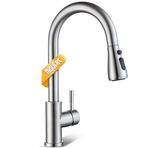 Hiqufet Kitchen Faucet with Pull Down Sprayer, Brushed...