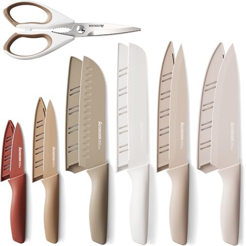 Astercook Knife Set, 13 Pieces Kitchen Knives, Dishwasher...