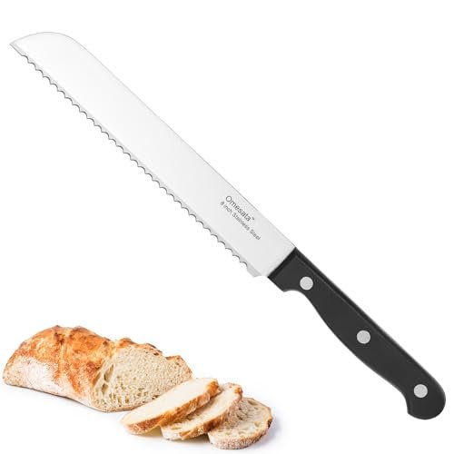 Omesata Bread Knife, Serrated 8 inch Bread Knife for...