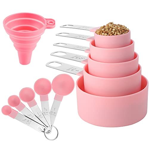 Measuring Cups and Spoons Set of Huygens 10 Piece Pink