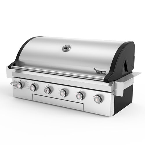 Brand-Man Propane Gas Grill, 40-Inch 6-Burner Built-In...