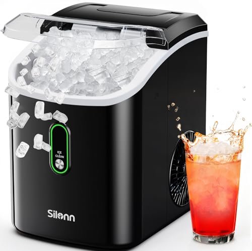 Silonn Nugget Ice Maker Countertop, Pellet Ice Machine with...