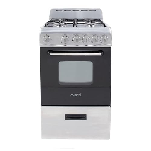 Avanti Gas Range Oven, Compact Freestanding Design, 20-Inch...