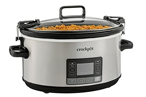 Crock-Pot 7-Quart Slow Cooker, Portable Programmable with...