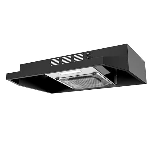 FIREGAS Black Range Hood 24 inch, 300CFM Convertible Under...