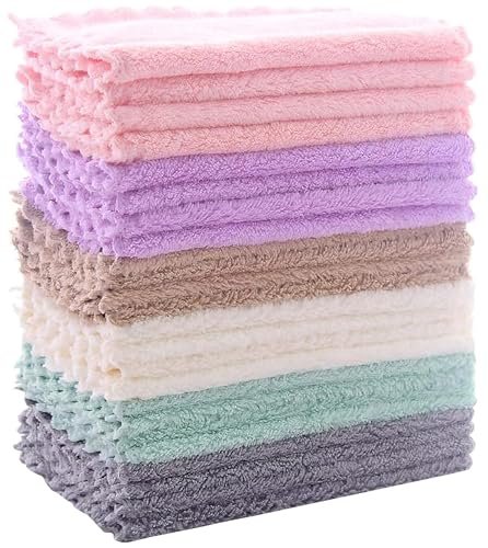 24 Pack Kitchen Dishcloths - Does Not Shed Fluff