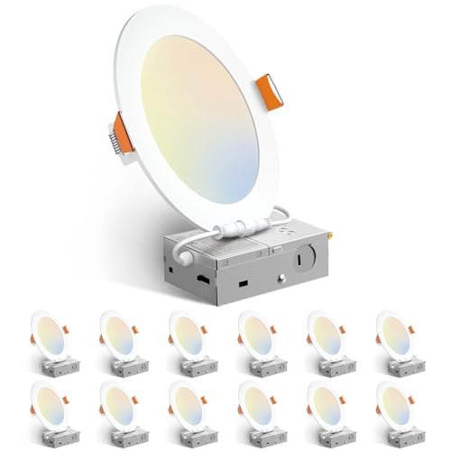 Amico 12 Pack 6 Inch 5CCT Ultra-Thin LED Recessed Light