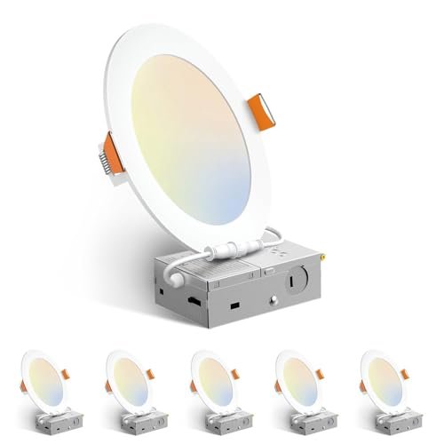 Amico 6 Pack 6 Inch 5CCT Ultra-Thin LED Recessed Lights