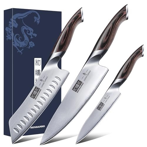 HOSHANHO 3 Pieces Knife Set, Professional Japanese High...