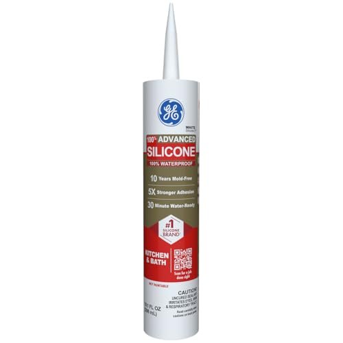 GE Advanced Silicone Caulk for Kitchen & Bathroom, White