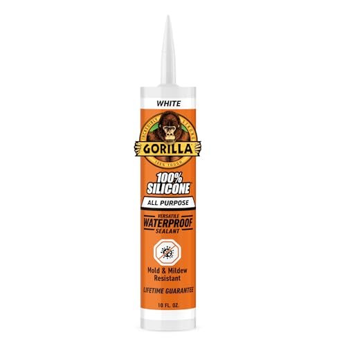 Gorilla 100% Silicone Sealant All Purpose, 10 Ounce White...