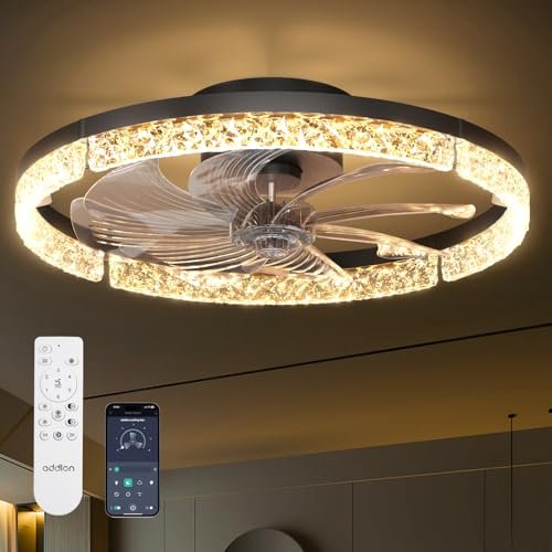 addlon Ceiling Fans with Lights and Remote, Low Profile LED