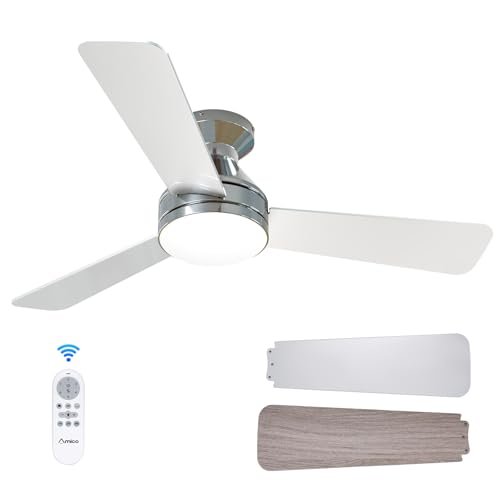 Amico Ceiling Fans with Lights, 42 inch Low Profile Remote
