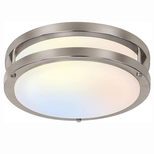 13 inch Flush Mount LED Ceiling Light, Adjustable Brushed...