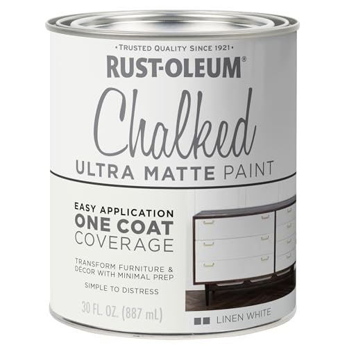 Rust-Oleum Linen White Chalked All-in-One Ultra Matte Paint...