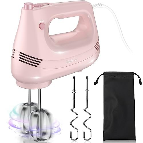 GUALIU Electric Hand Mixer with Stainless Steel Whisk and...