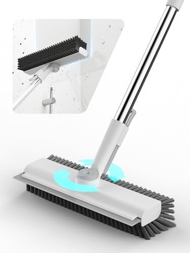 HelpX Floor Scrub Brush with Long Handle, Squeegee and...