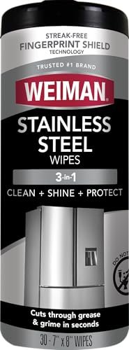 Weiman Stainless Steel Cleaner, 30 Count Cleaning Wipes