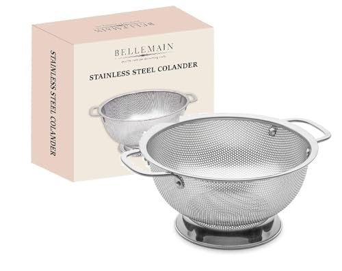 Bellemain 3 Qt Metal Colander with Handle Stainless Steel...