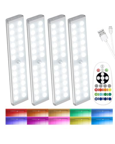 SZOKLED 58-LED Under Cabinet Lighting Wireless, RGB Motion...